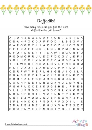 How Many Daffodils word search