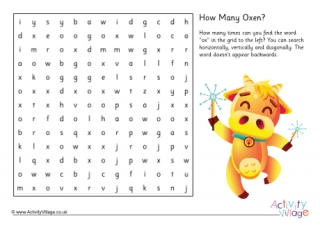 How Many Oxen Word Search