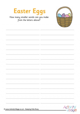 How Many Words - Easter Eggs