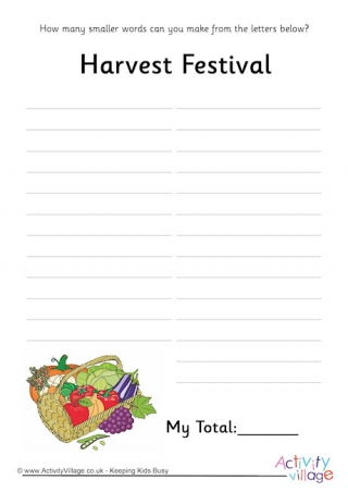How Many Words Harvest Festival