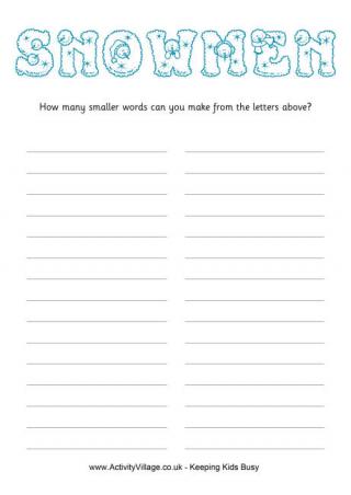 How Many Words - Snowmen