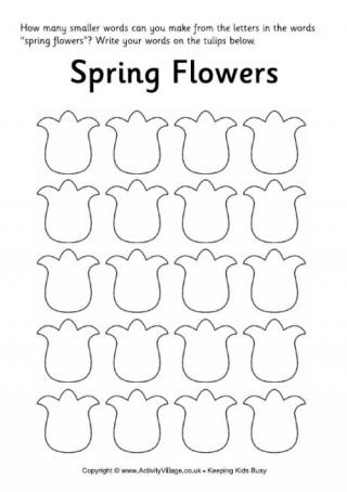 How Many Words - Spring Flowers