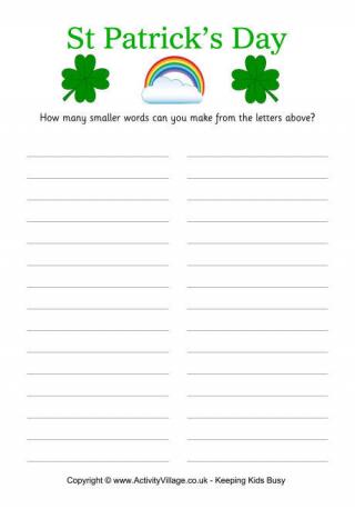 St Patrick's Day Puzzle - How Many Words