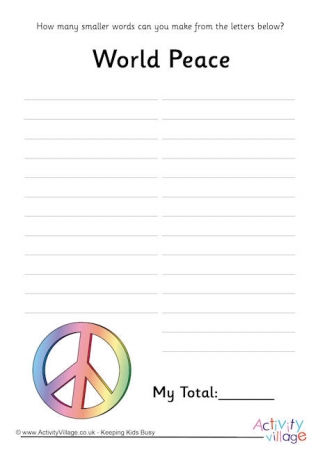 How Many Words World Peace