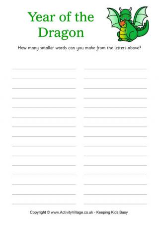 How Many Words Year of the Dragon