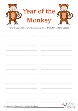 How Many Words - Year of the Monkey