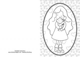 Hug Colouring Card