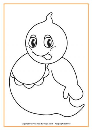 Hungry ghost colouring page