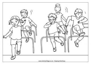 Hurdles Colouring Page