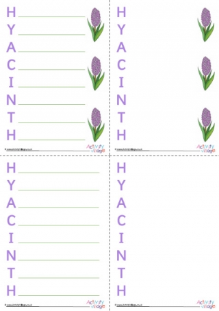 Hyacinth Acrostic Poem Printable