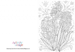 Hyacinth Doodle Colouring Card