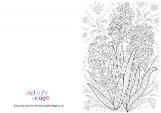 Hyacinth Doodle Colouring Card