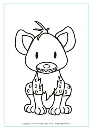 Hyena Colouring Page