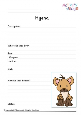 Hyena Worksheet