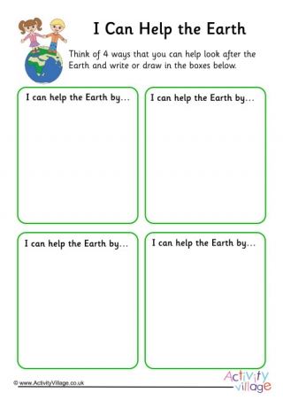 I Can Help the Earth Worksheet