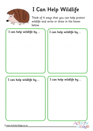 I Can Help Wildlife Worksheet