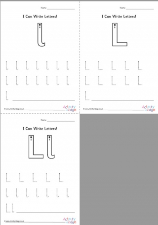 I Can Write Letter L