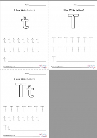 I Can Write Letter T