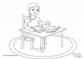 I Do My Homework Colouring Page