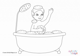 I Have A Bath Colouring Page 