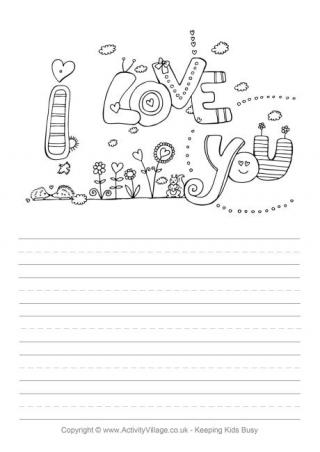 I Love You Story Paper