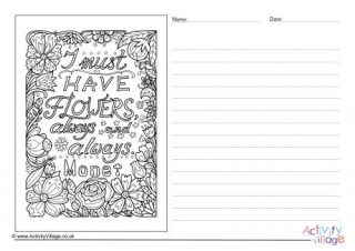 I Must Have Flowers Story Paper