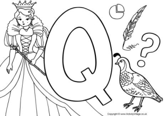 I Spy Alphabet Colouring Page Q