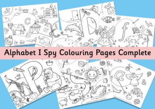 All I Spy Alphabet Colouring Pages