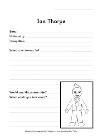 Ian Thorpe Worksheet