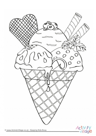 Ice Cream Colouring Page 3