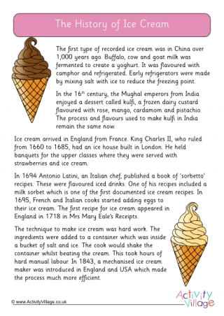Ice Cream Fact Sheet 