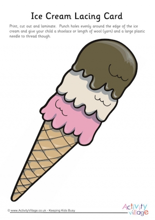 Ice Cream Lacing Card 2