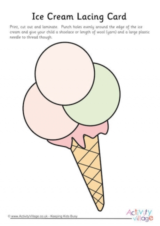 Ice Cream Lacing Card