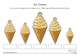 Ice Cream Measuring Worksheet