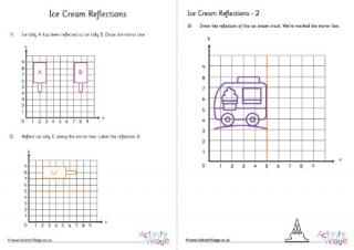 Ice Cream Reflections Worksheet