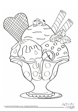 Coloring Pages Ice Cream Sundae 10
