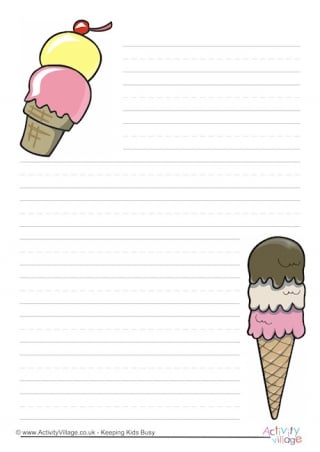 Ice Cream Writing Paper