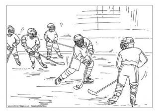 Ice Hockey Colouring Page 2