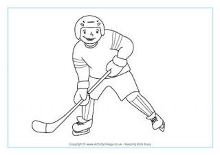 Ice Hockey Colouring Page 3