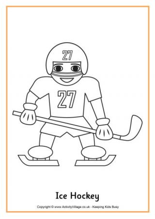Ice Hockey Colouring Page 