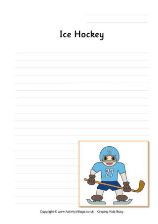 Ice Hockey Writing Page