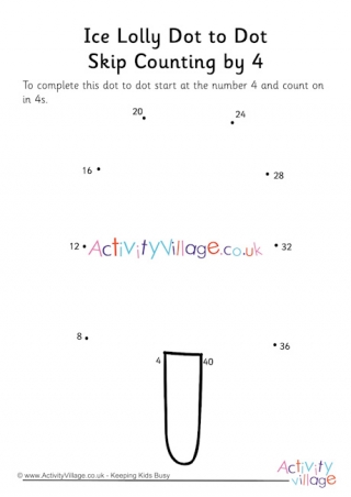 Ice Lolly Dot To Dot Skip Counting