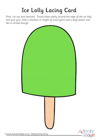 Ice Lolly Lacing Card