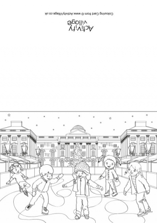Ice Rink Colouring Card