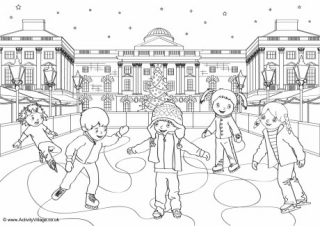 Ice Rink Colouring Page