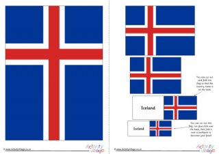 Iceland Flag Colouring Page