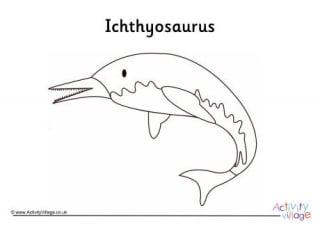 Ichthyosaurus Colouring Page