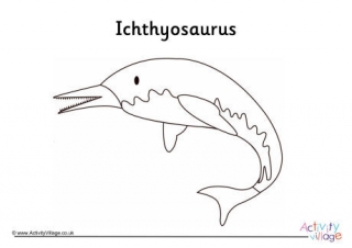 Ichthyosaurus Colouring Page
