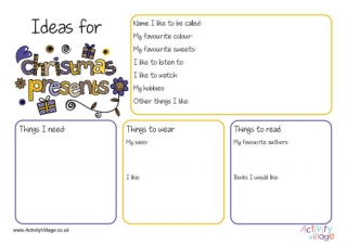 Ideas For Christmas Presents Printable