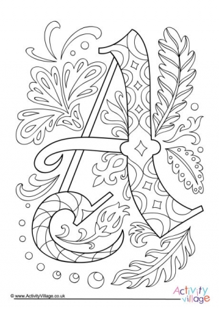 Alphabet Colouring In Illuminated Alphabet Colouring Pages